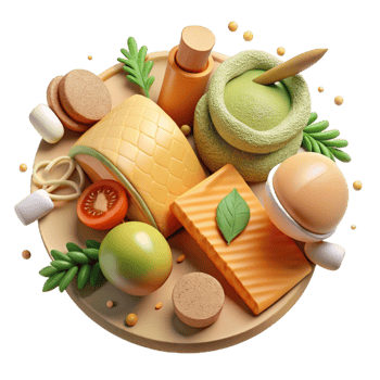 stunning artistic Organic Food Products Flat Lay Isolated original png