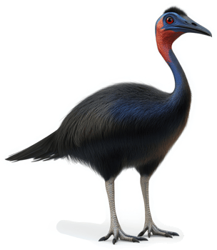 A magnificent cassowary stands proudly. png