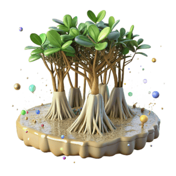 elegant classic Mangrove Roots Emerging From Water Transparent Background genuine png