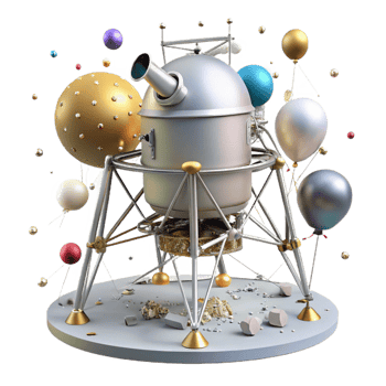 magnificent classic Lunar Lander Isolated with Landing Legs genuine png