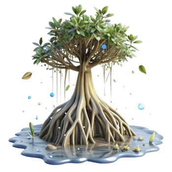 magnificent vintage Mangrove Tree with Dense Canopy Cutout Top View original png