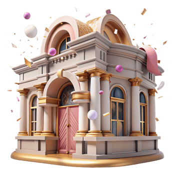 elegant creative Historic Building Facade Detailed Isolated Element exclusive png