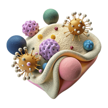 beautiful abstract Microscopic View of Pathogen Transfer Isolated detailed png