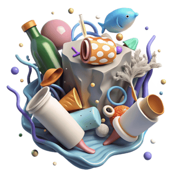 wonderful rustic Plastic Waste Killing Marine Animals Transparent Background png
