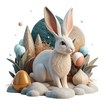 stunning modern Rabbit in Hedgerow Isolated White Tail exclusive png