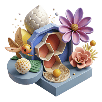 elegant modern Pollination Process Step by Step Cutout premium png