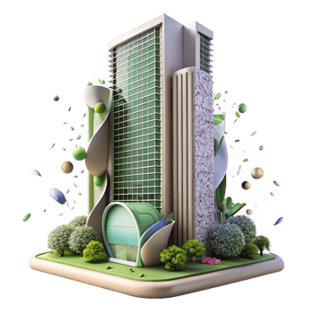 stunning traditional Modern Skyscraper with Vertical Garden Cutout authentic png
