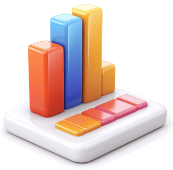 Colorful bar graph illustration showcasing data comparison. png