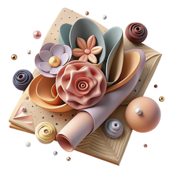 dramatic vintage Muted Floral Scrapbooking Paper Design Isolated professional png