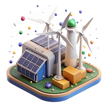 magnificent modern Renewable Energy Power Plant Aerial View Cutout professional png