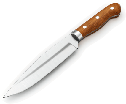 Chef's knife with a wooden handle. png