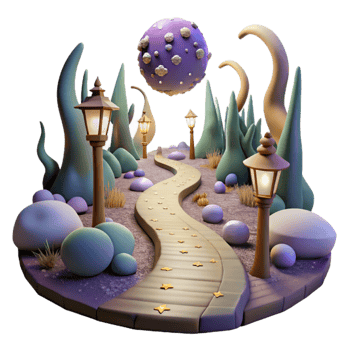 magnificent creative Moonlight Illuminating Forest Path Isolated on Transparent Background exclusive png