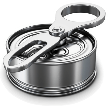 Metal can with an easy-open lid. png