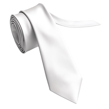 White Tie Made from Silk Fabric and Featuring Elegant Design, A Formal Fashion Accessory That Exudes Romantic Charm and Style, A Symbolic Gift for Celebrations and Personal Expression, png