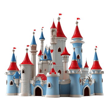 Blue White Castle Towers Fairy Tale Architecture Fantasy Magical Kingdom png