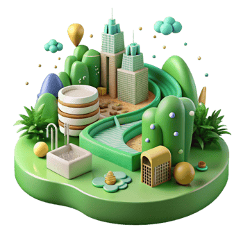 stunning creative Green Infrastructure Development Illustrated Cutout original png