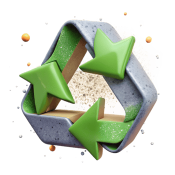 magnificent traditional Recycle Symbol with Grunge Texture Isolated Cutout original png