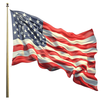 American Flag Stars and Stripes in Patriotic Elegant Design, A Symbolic Decor Piece Full of Charm, Ideal for Celebrations, Memorial Displays, or Gifting to Show National Pride, png