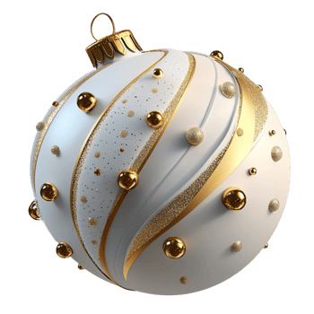 Decorative White and Gold Ornament Designed for Festive Celebrations, A Symbol of Luxury and Charm, Elegant Enough for Special Holidays, Romantic Settings, or Meaningful GiftGiving Occasions, png