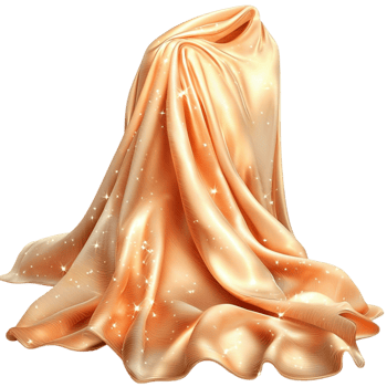 Peach Satin Fabric Draped Smooth Texture Elegant Decorative Luxury Charm png