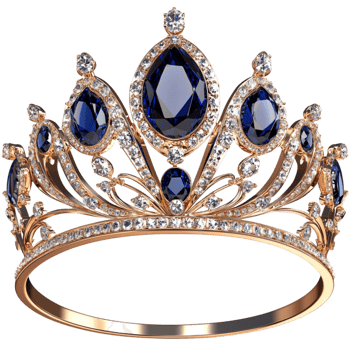 Golden Tiara Blue Gems Regal Accessory Royalty Luxury Elegance png