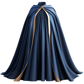 Navy Blue Velvet Cape Regal Attire Royalty Luxury Dramatic Elegance png