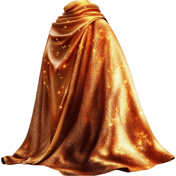 Golden Satin Cape Regal Attire Royalty Luxury Dramatic Elegance Style png