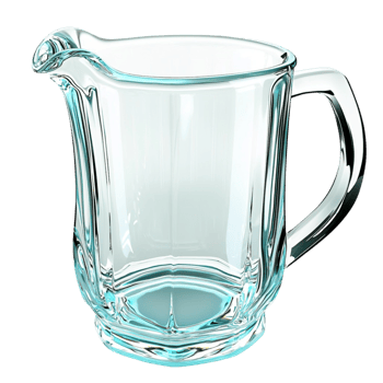 Clear Glass Pitcher,An elegant clear glass pitcher crafted for sophisticated beverage service, combining functional luxury and timeless charm, perfect for entertaining guests style and refinement. png