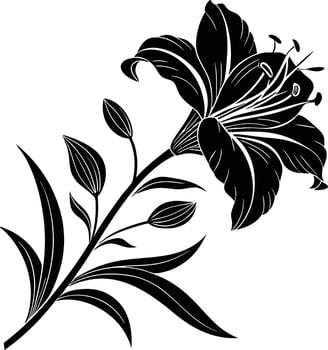 Floral Line Set Of Silhouette vector