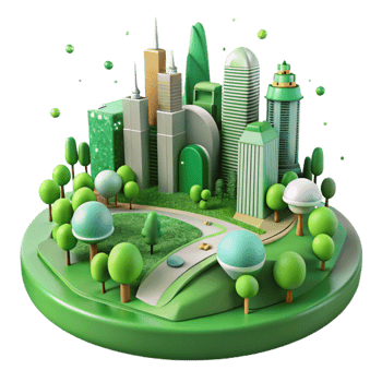 serene classic Green Cityscape with Parks and Trees Transparent Cutout high resolution png