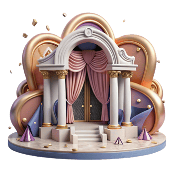 vibrant vintage Opera House Cutout with Grand Entrance exclusive png