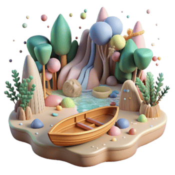 beautiful contemporary Mangrove Forest and Small Boat Transparent Background original png