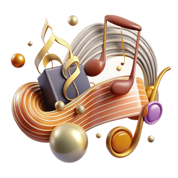 wonderful vintage Musical Notes Staff Lines with Transparent Background premium png