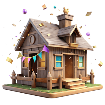 stunning traditional Historical Farmhouse Isolated with Rustic Wood Texture Transparent Background professional png