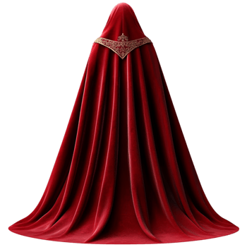 Red Cape in Regal Attire Embodying Royalty, Luxury Appeal, Dramatic Presence, Timeless Elegance, and Statement Style Majestic Charm png
