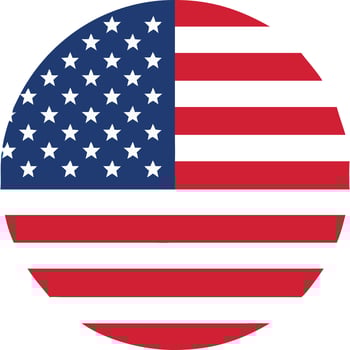 Circular American flag icon, patriotic symbol, USA emblem. vector