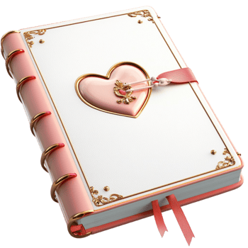 Pink Book Heart Pattern Ornate Design Memory Keepsake Elegance Charm png