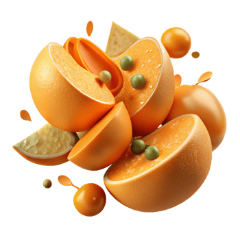 serene traditional Orange Segments Peeled Isolated exclusive png