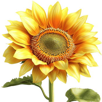 Yellow Sunflower Large Bloom Nature Beauty Elegance Charm Symbol Design png