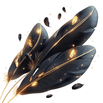 Black Feathers Nature Elegance Festive Symbol Decorative Accessory Charm Design png