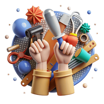 magnificent contemporary Hands Holding Tools for Repairing and Building Cutout authentic png