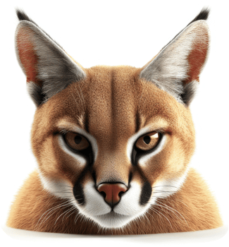 Close-up portrait of a serval cat. png