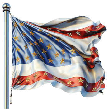 American Flag Waving Proudly as a National Symbol Representing Pride Heritage and Tradition Elegance and Charm Embodying the Spirit and Identity of a Nation png