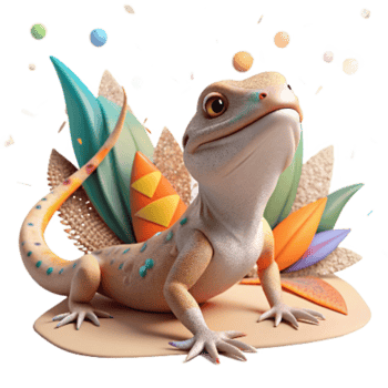 serene abstract Native Lizard Basking in Sun Cutout Background original png