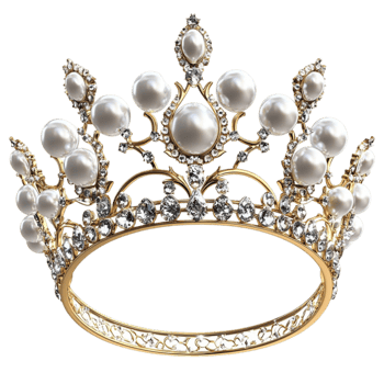 White Tiara Sparkling Gems, A Regal Accessory that Embodies Royalty, Luxury, and Elegance, Perfect for Adding a Royal Touch to Weddings, Pageants, or Special Occasions, Complete Timeless Charm, png