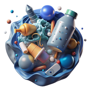 extraordinary abstract Ocean Plastic Pollution Close Up Transparent Background detailed png