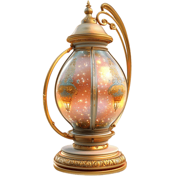 Golden lantern intricate ornate design, providing festive illumination antique flair, symbolizing cultural heritage, timeless elegance, and charming glow for celebratory and decorative living spaces. png