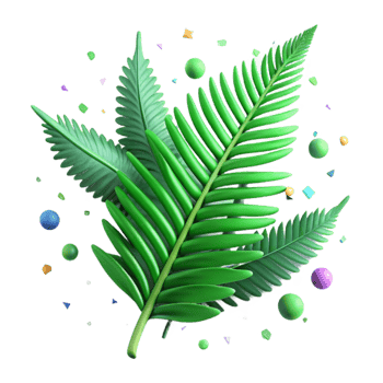 vibrant artistic Green Fern Isolated with Frond Detail authentic png