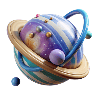 extraordinary rustic Planet with Rings and Moons Isolated genuine png