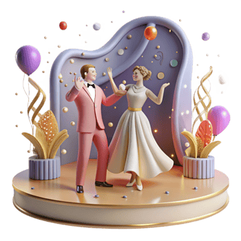wonderful traditional Graceful Waltz Couple Cutout Bright Stage Lighting high resolution png